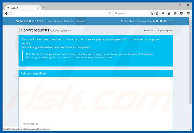 Sitio web de soporte de Sage 2.0
