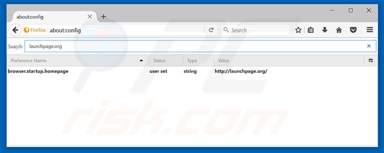 Eliminar launchpage.org del motor de búsqueda por defecto de Mozilla Firefox