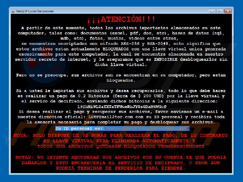 instrucciones desencriptación LLTP