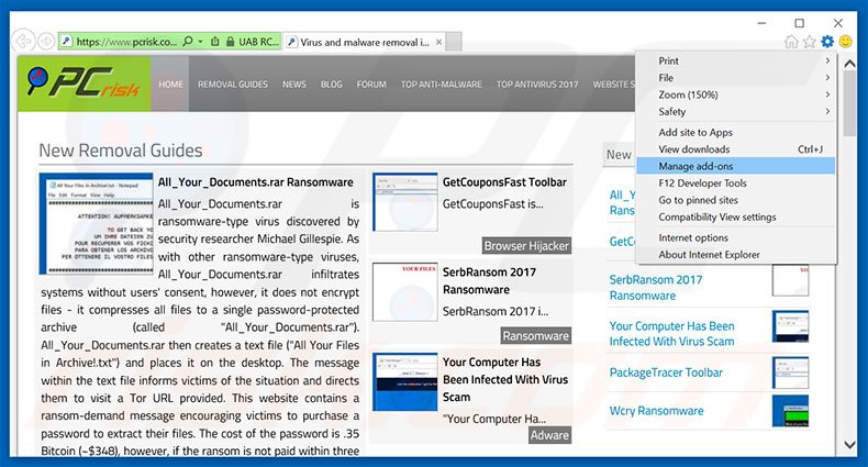 Eliminando los anuncios de Microsoft Has Detected A Porn Virus de Internet Explorer paso 1