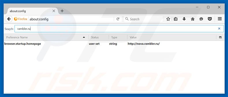 Eliminar rambler.ru del motor de búsqueda por defecto de Mozilla Firefox