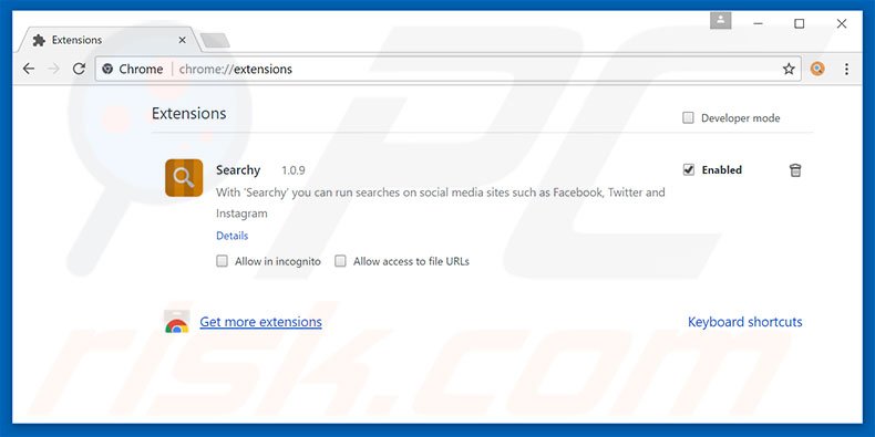 Eliminando los anuncios FirePlayer de Google Chrome paso 2