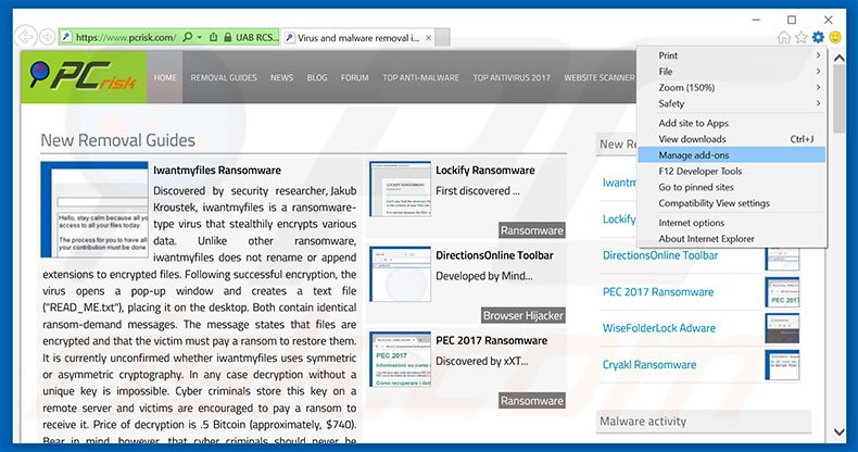 Eliminando los anuncios de Hyper-V Manager de Internet Explorer paso 1