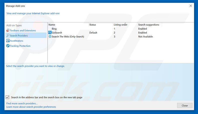 Eliminando mapseasy.net del motor de búsqueda por defecto de Internet Explorer