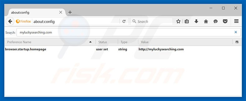 Eliminar myluckysearching.com del motor de búsqueda por defecto de Mozilla Firefox