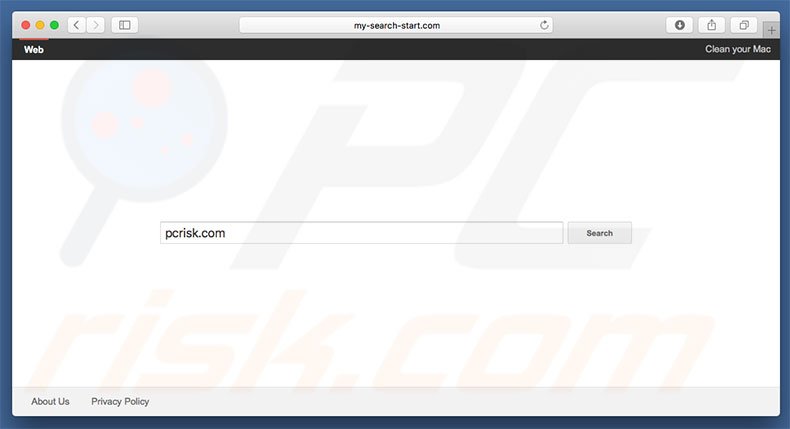 secuestrador de navegadores my-search-start.com en un equipo de Mac