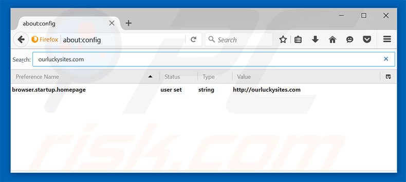 Eliminar ourluckysites.com del motor de búsqueda por defecto de Mozilla Firefox