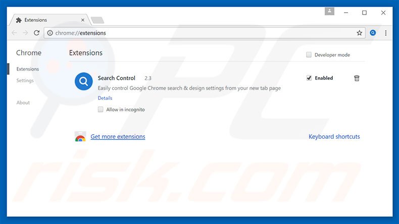 Eliminando las extensiones relacionadas con searchdimension.com de Google Chrome