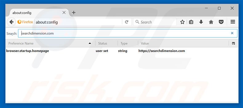 Eliminar searchdimension.com del motor de búsqueda por defecto de Mozilla Firefox