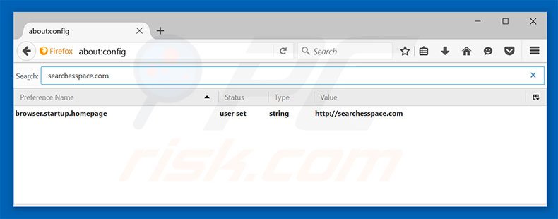 Eliminar searchesspace.com del motor de búsqueda por defecto de Mozilla Firefox