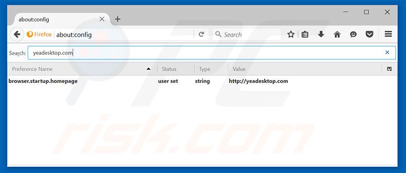 Eliminar yeadesktop.com del motor de búsqueda por defecto de Mozilla Firefox