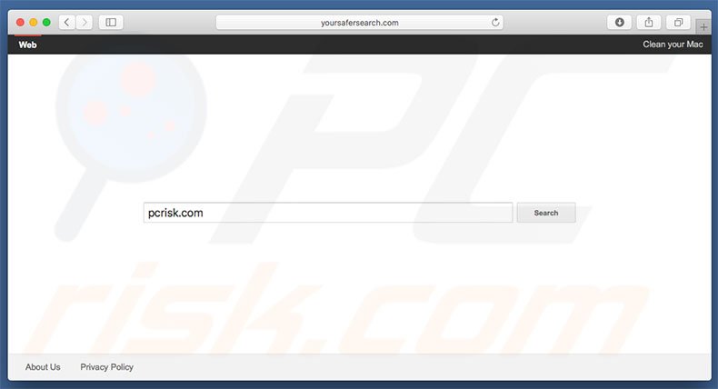 secuestrador de navegadores yoursafersearch.com en un equipo de Mac