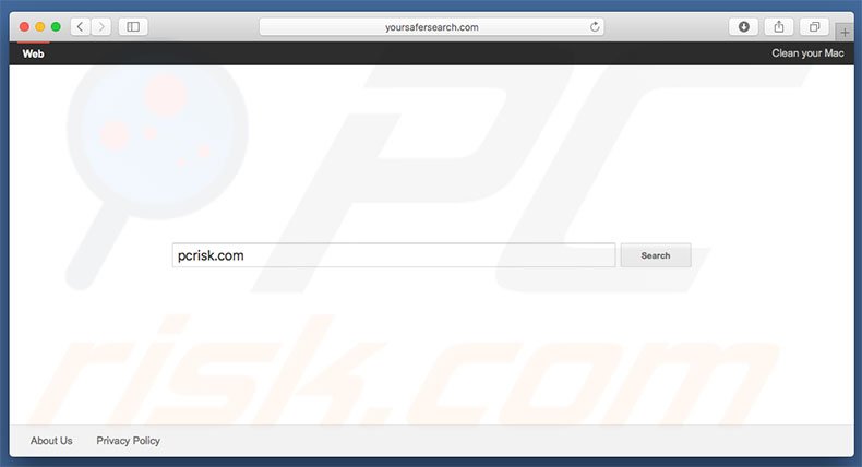 secuestrador de navegadores yoursafersearch.com en un equipo de Mac
