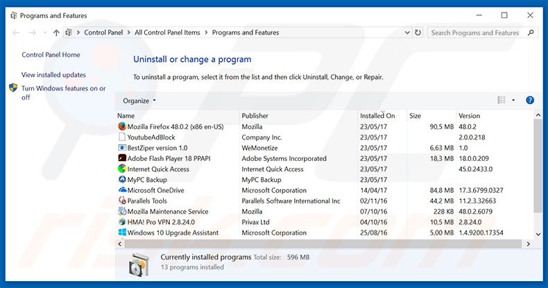 desinstalar el secuestrador de navegadores lovesearchweb.com desde el Panel de control