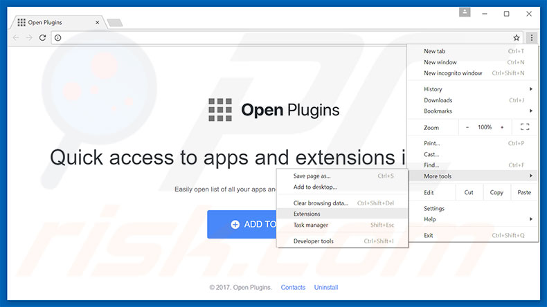 Eliminando los anuncios de Open Plugins de Google Chrome paso 1