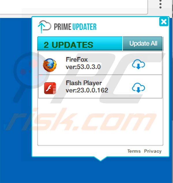 Prime Updater adware