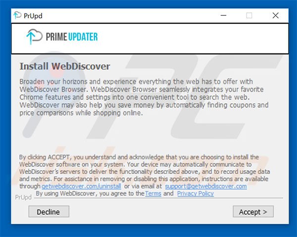 Asistentes de instalación de Prime Updater