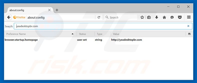 Eliminar yeadesktopbr.com del motor de búsqueda por defecto de Mozilla Firefox