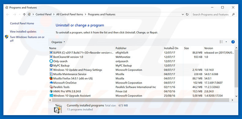 desinstalar el adware adsbtrack.com del Panel de control