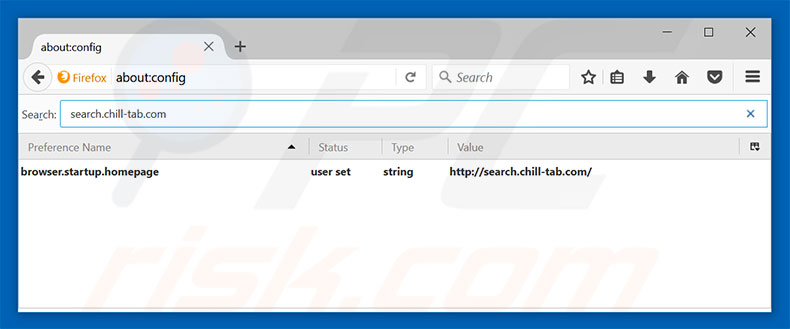 Eliminar search.chill-tab.com del motor de búsqueda por defecto de Mozilla Firefox