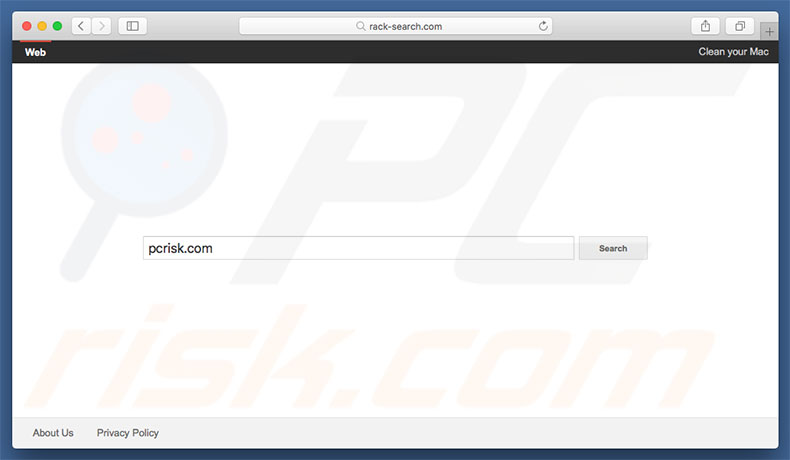 secuestrador de navegadores rack-search.com en un equipo de Mac