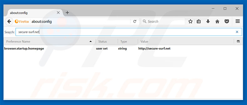 Eliminar secure-surf.net del motor de búsqueda por defecto de Mozilla Firefox