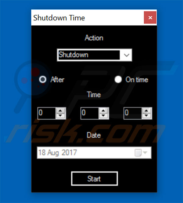 Programa potencialmente no deseado ShutDownTime