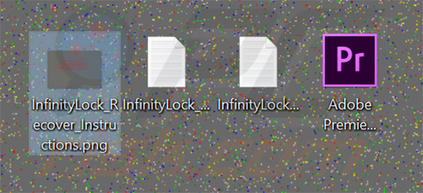 Lista de archivos creada por el ransomware InfinityLock