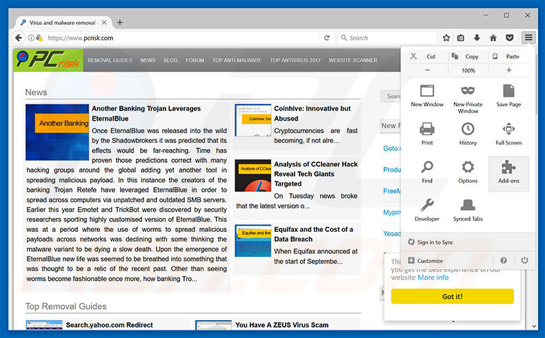 Eliminando los anuncios de Microsoft Edge Critical ERROR de Mozilla Firefox paso 1