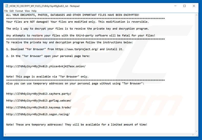 instrucciones desencriptación My Decryptor