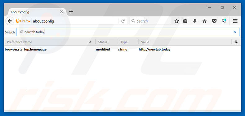 Eliminar newtab.today del motor de búsqueda por defecto de Mozilla Firefox