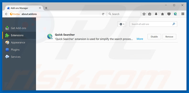 Eliminando los anuncios de Possible Suspicious Activity de Mozilla Firefox paso 2