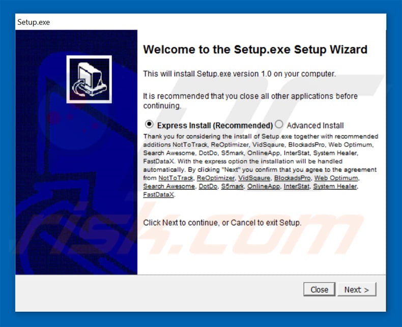 estafa roboto font propagando adware