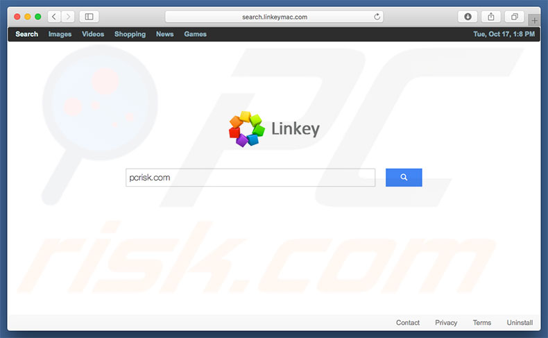  secuestrador de navegadores search.linkeymac.com en un equipo de Mac