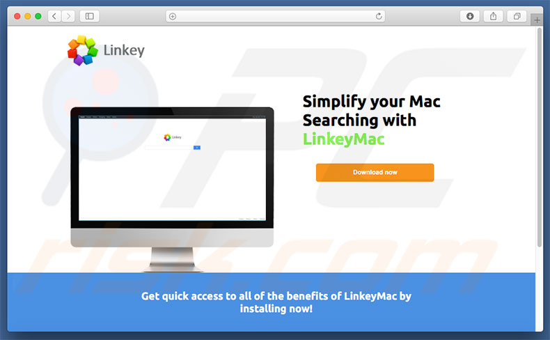 Sitio web dudoso usado para promocionar search.linkeymac.com
