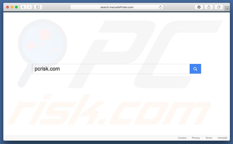 secuestrador de navegadores search.macsafefinder.com en un equipo de Mac