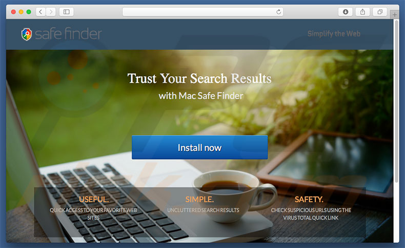 Dubious website used to promote search.macsafefinder.com