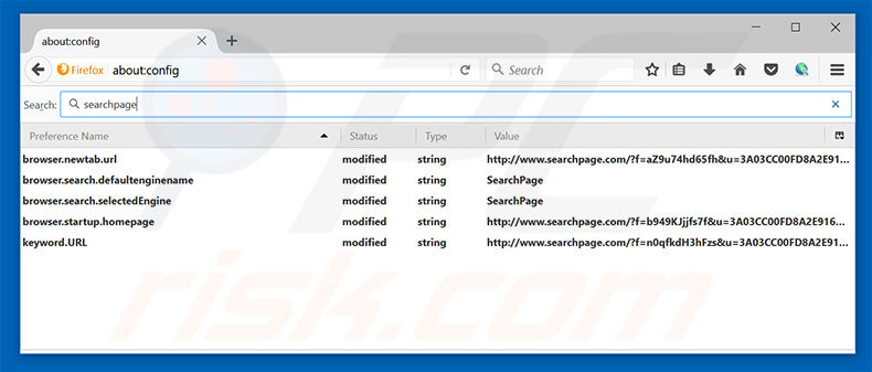 Eliminar searchpage.com del motor de búsqueda por defecto de Mozilla Firefox