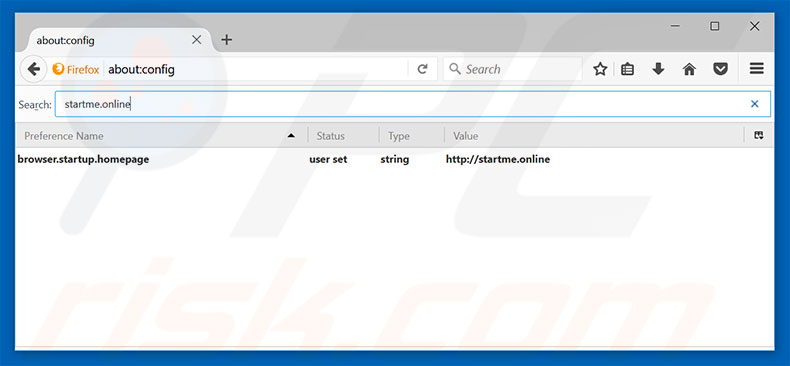 Eliminar startme.online del motor de búsqueda por defecto de Mozilla Firefox