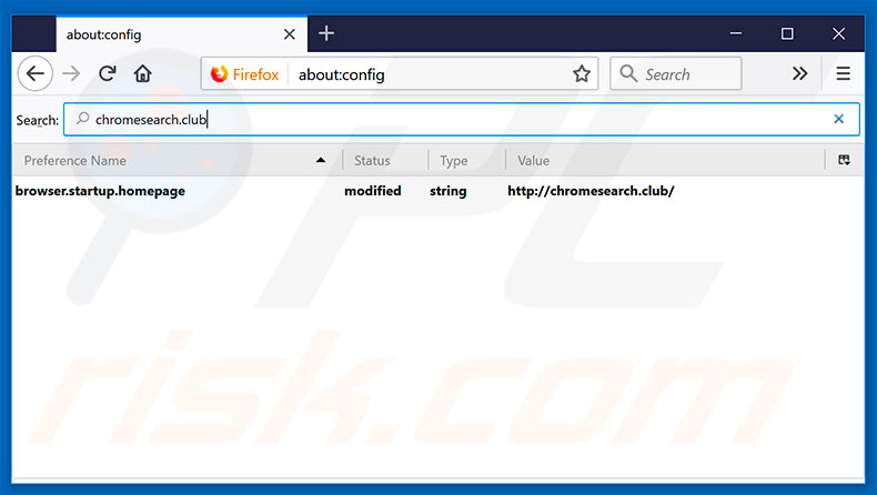 Eliminar chromesearch.club del motor de búsqueda por defecto de Mozilla Firefox