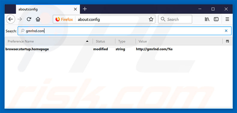Eliminar gmrlnd.com del motor de búsqueda por defecto de Mozilla Firefox