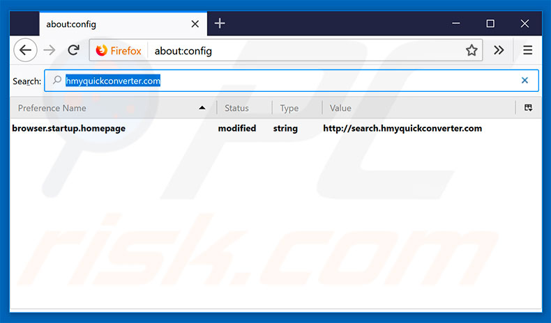 Eliminar search.hmyquickconverter.com del motor de búsqueda por defecto de Mozilla Firefox