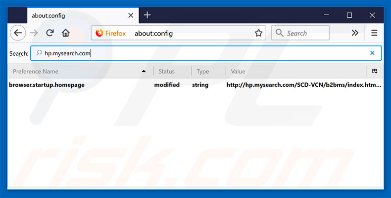 Eliminar hp.mysearch.com del motor de búsqueda por defecto de Mozilla Firefox