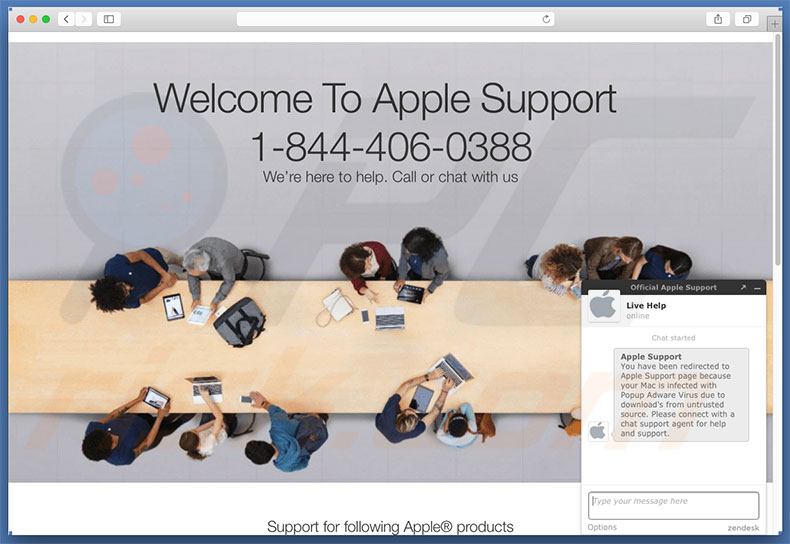 sitio web que muestra Your Mac Is Infected With Popup Adware Virus