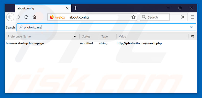 Eliminar photorito.me del motor de búsqueda por defecto de Mozilla Firefox