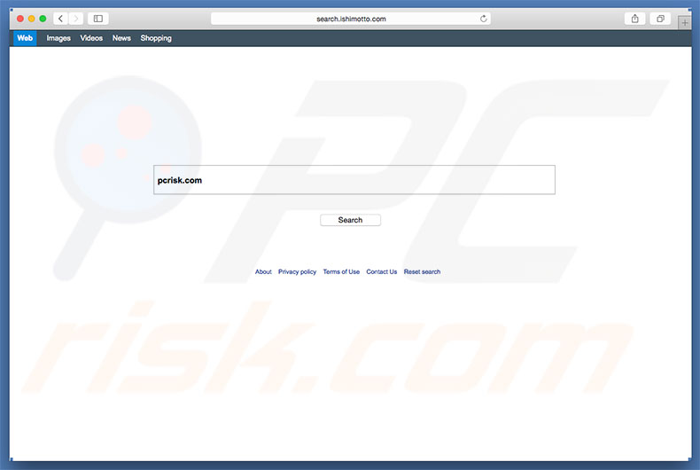 Secuestrador del navegador search.ishimotto.com en una computadora Mac