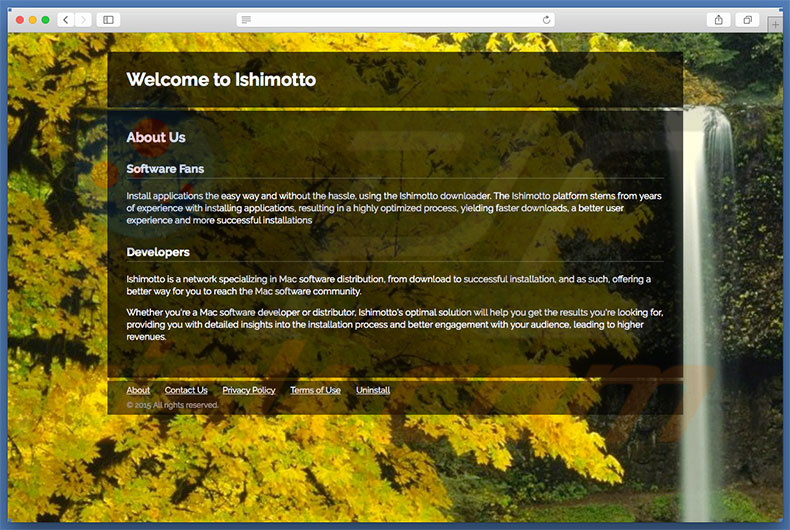 Sitio web dudoso utilizado para promover search.ishimotto.com