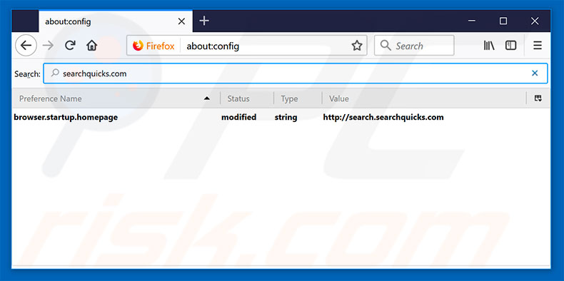 Eliminar search.searchquicks.com del motor de búsqueda por defecto de Mozilla Firefox