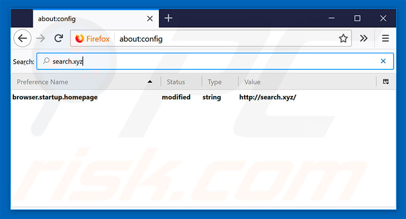 Eliminar search.xyz del motor de búsqueda por defecto de Mozilla Firefox
