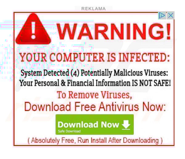 anuncio intrusivo promocionando Bitcoin Virus
